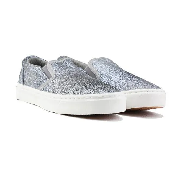 GIRLS SLIP ON SNEAKERS - SILVER