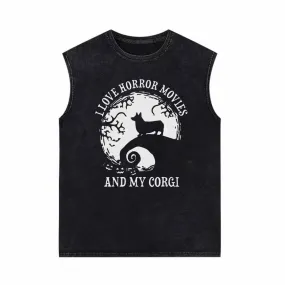 I Love Horror Movies And My Corgi Vest Top
