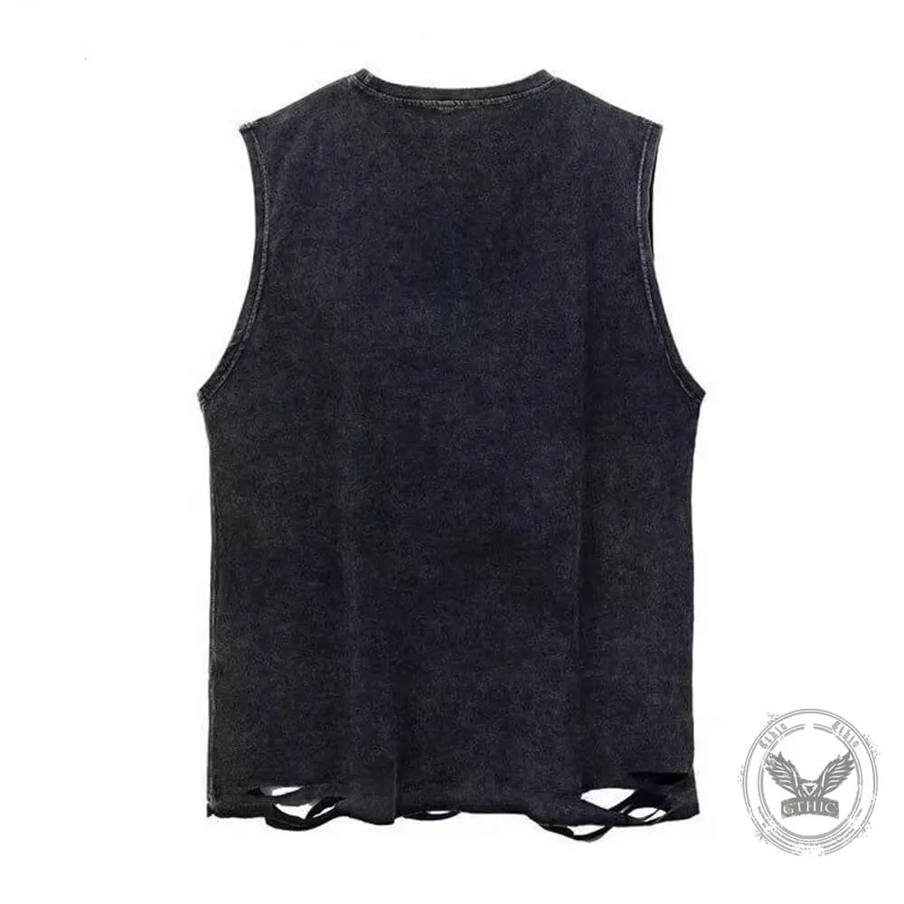 I’m With Stupid Vintage Washed Cotton Vest Top