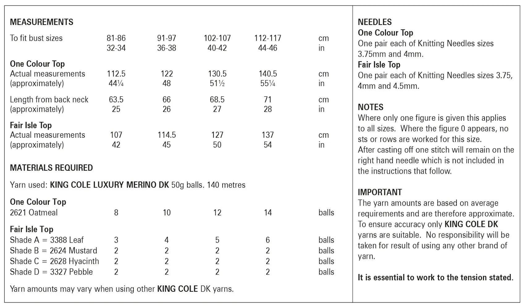 King Cole Double Knit Knitting Pattern - Ladies Tops (6019)