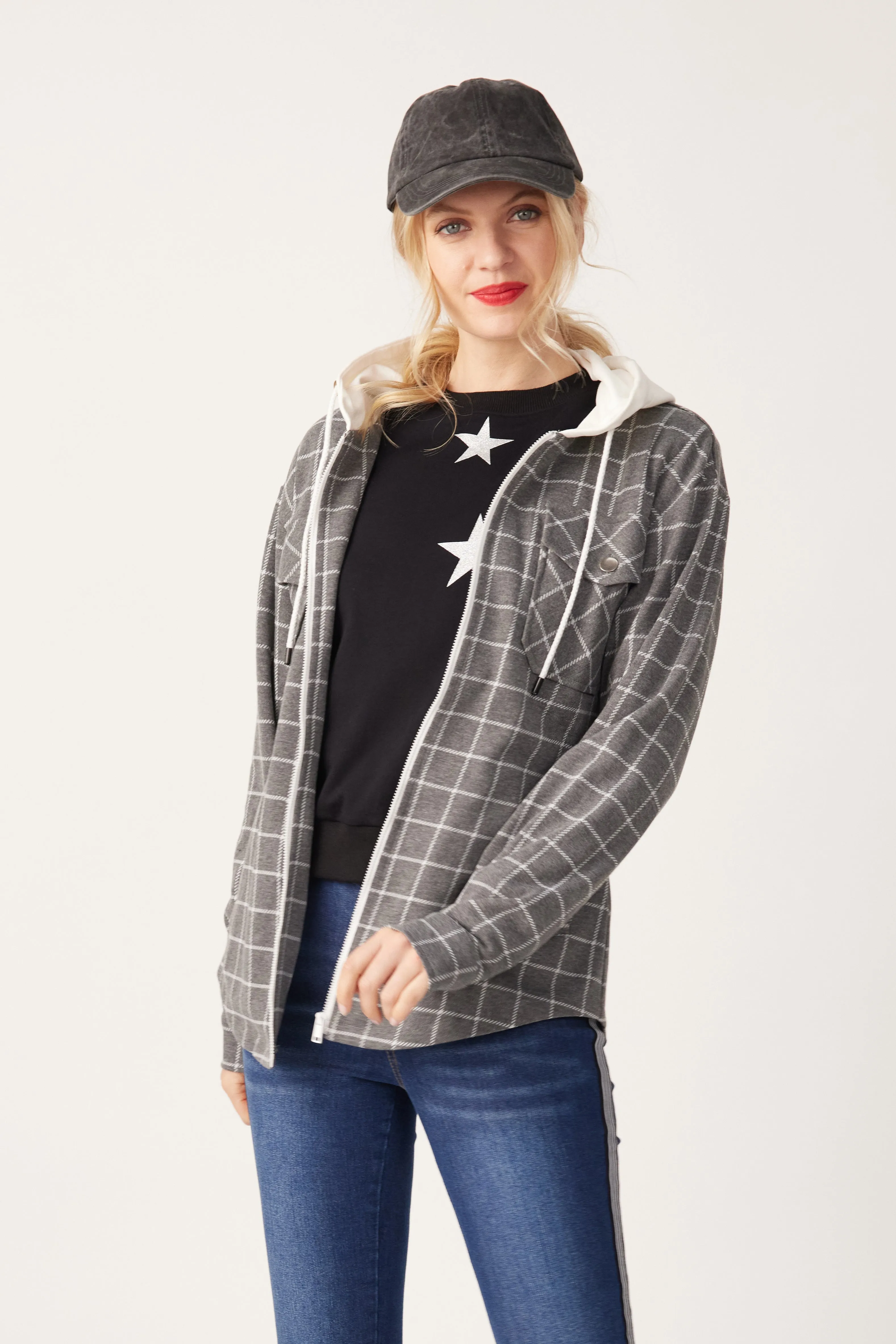 Lemon Tree Halle Jacket Grey Check
