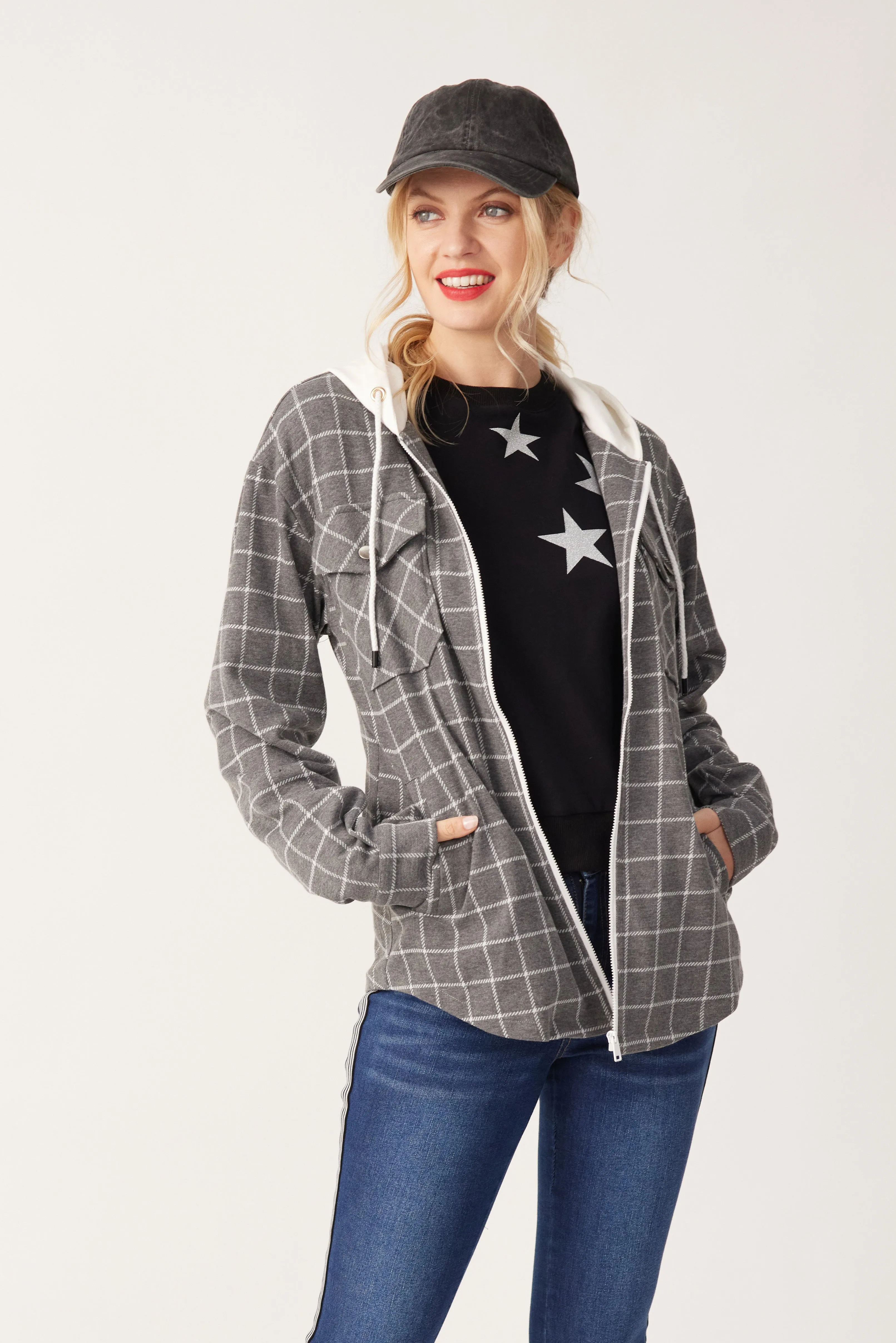 Lemon Tree Halle Jacket Grey Check