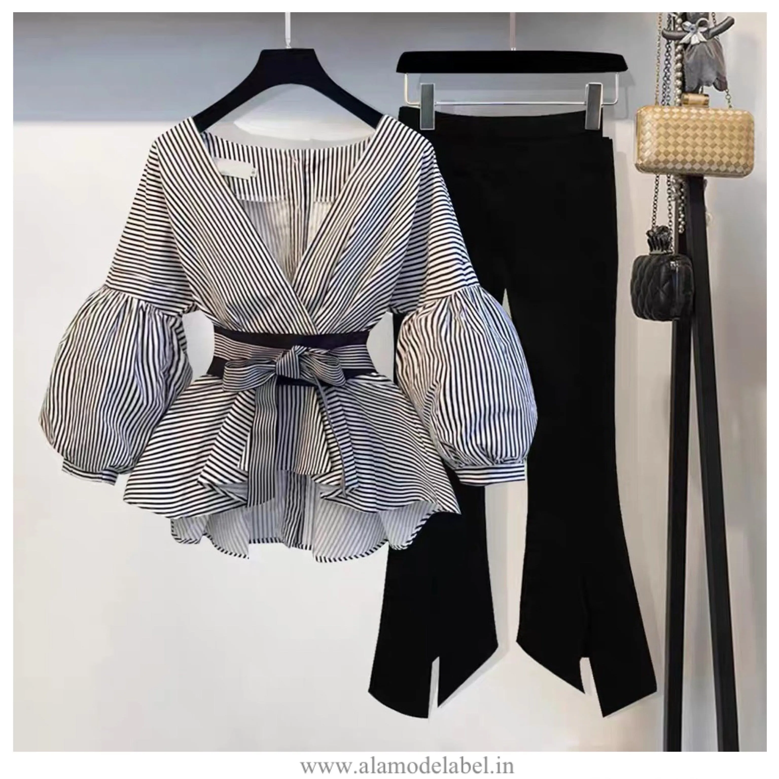 Luxury Bubble Sleeve Top with Pants
