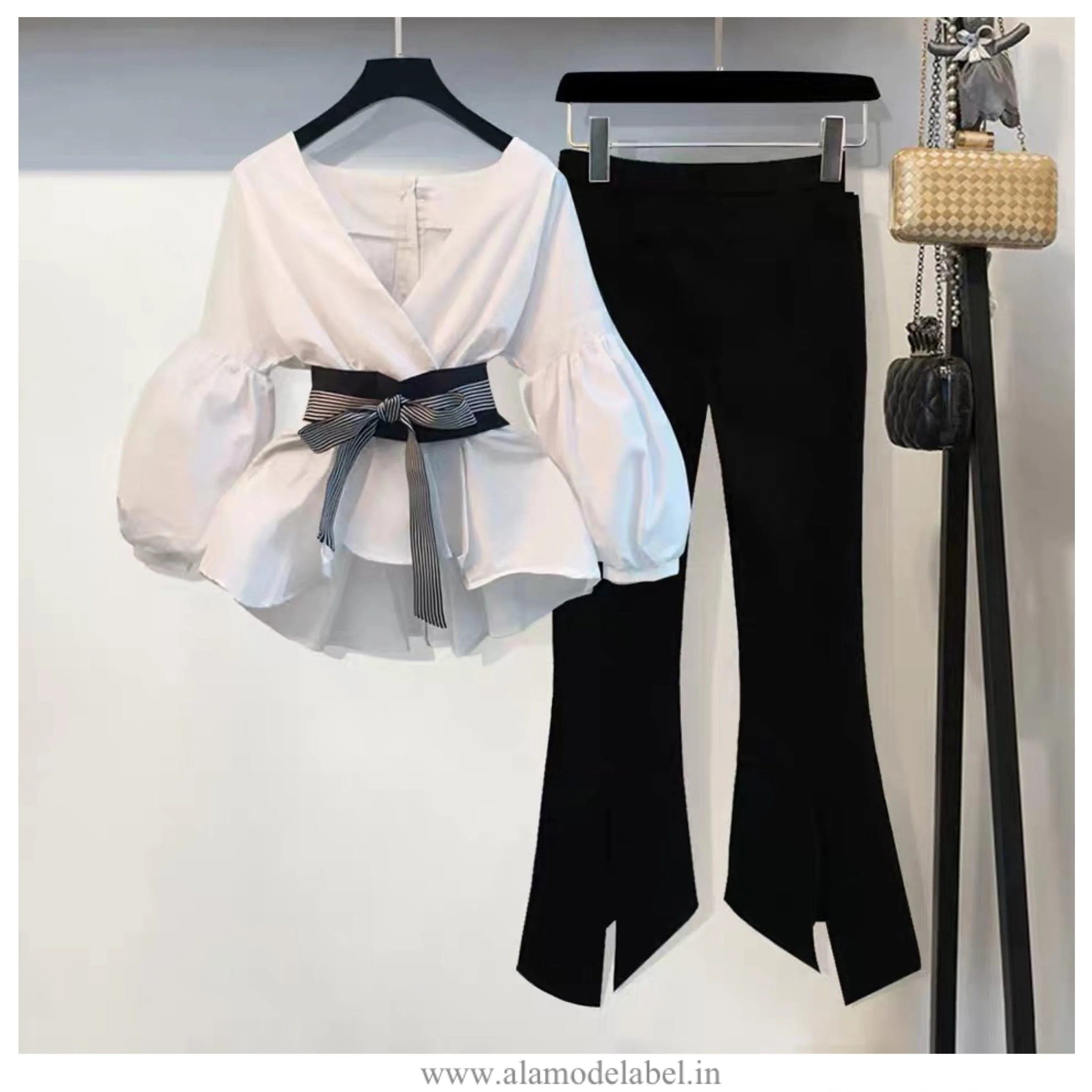 Luxury Bubble Sleeve Top with Pants