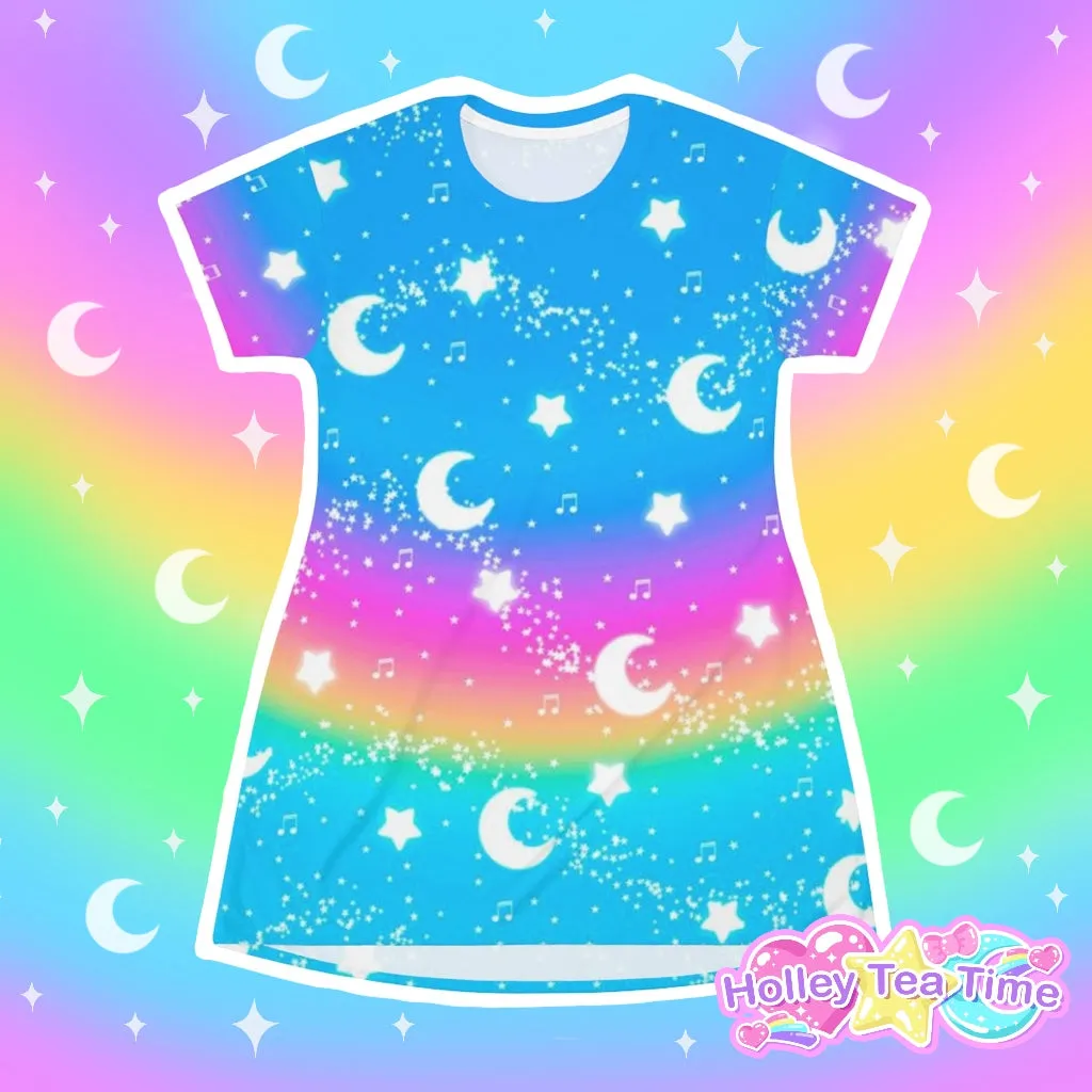 Magical Fairy Time (Rainbow Sunny Day) All Over Print T-Shirt Mini Dress