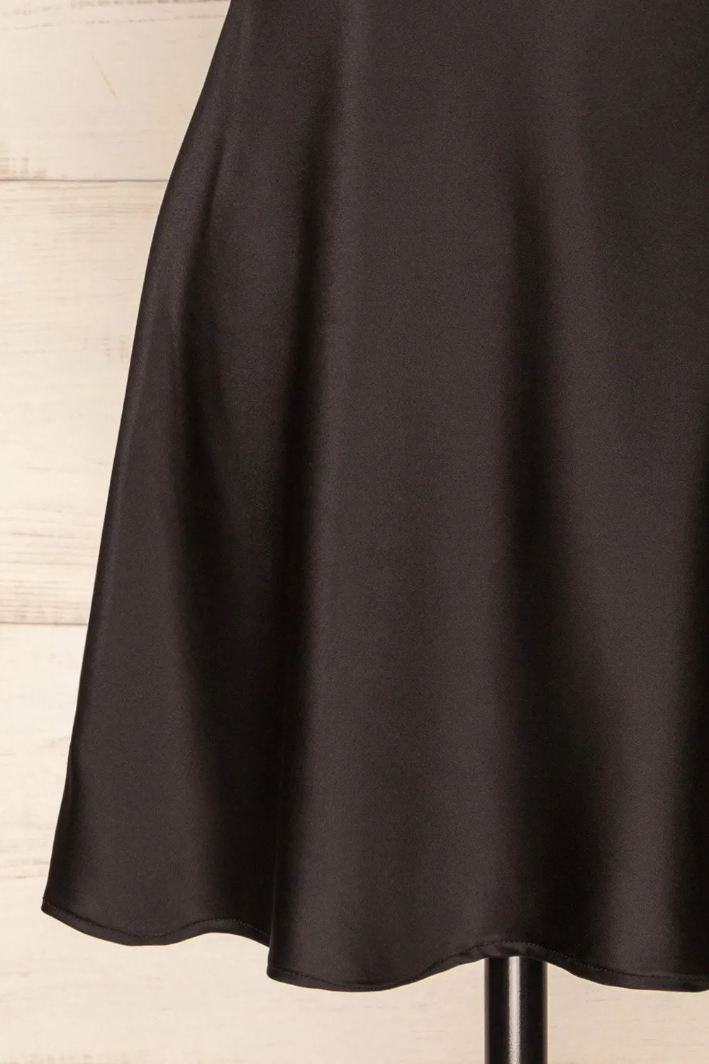 Myla | Short Black Satin Dress