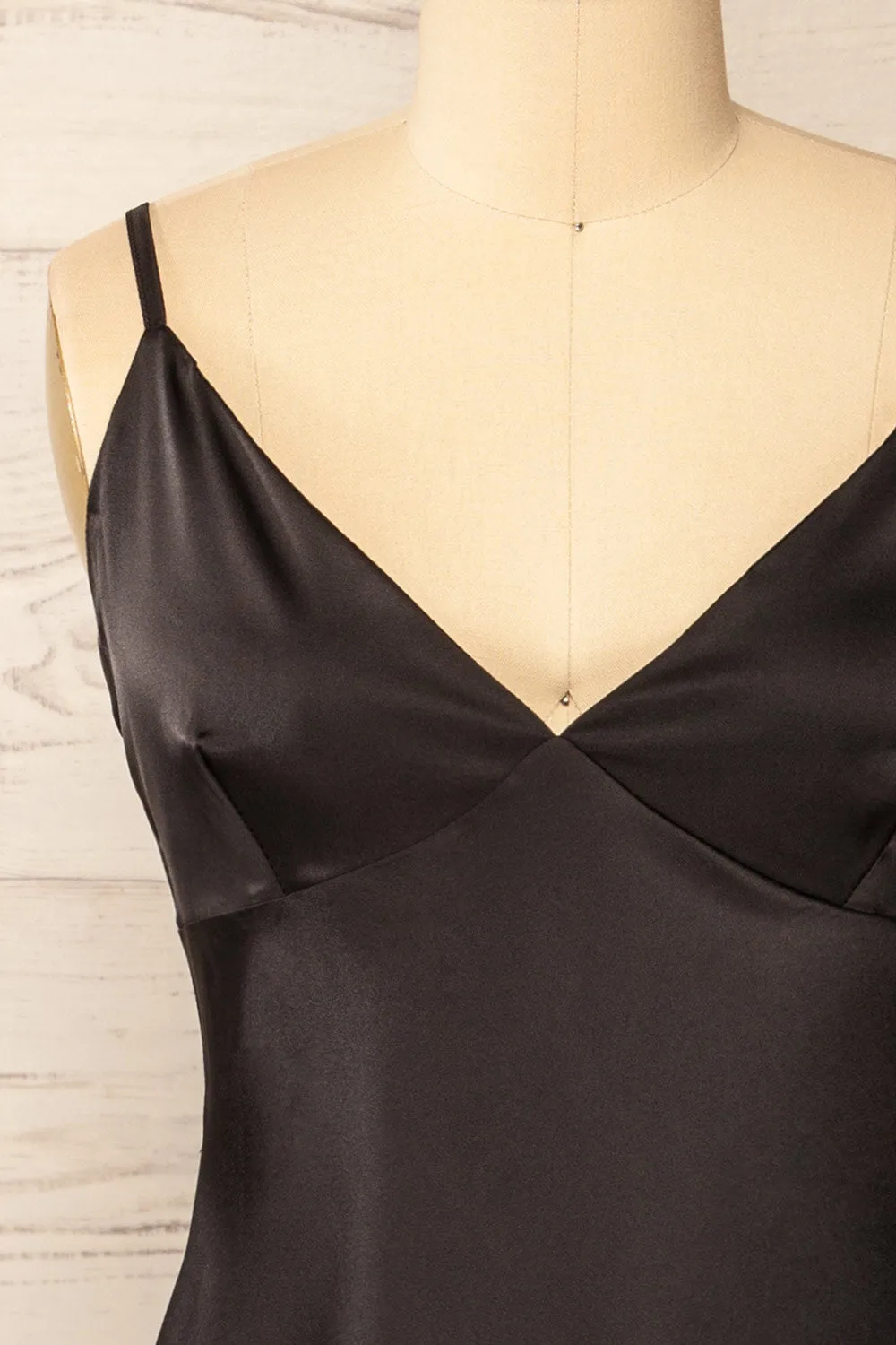Myla | Short Black Satin Dress