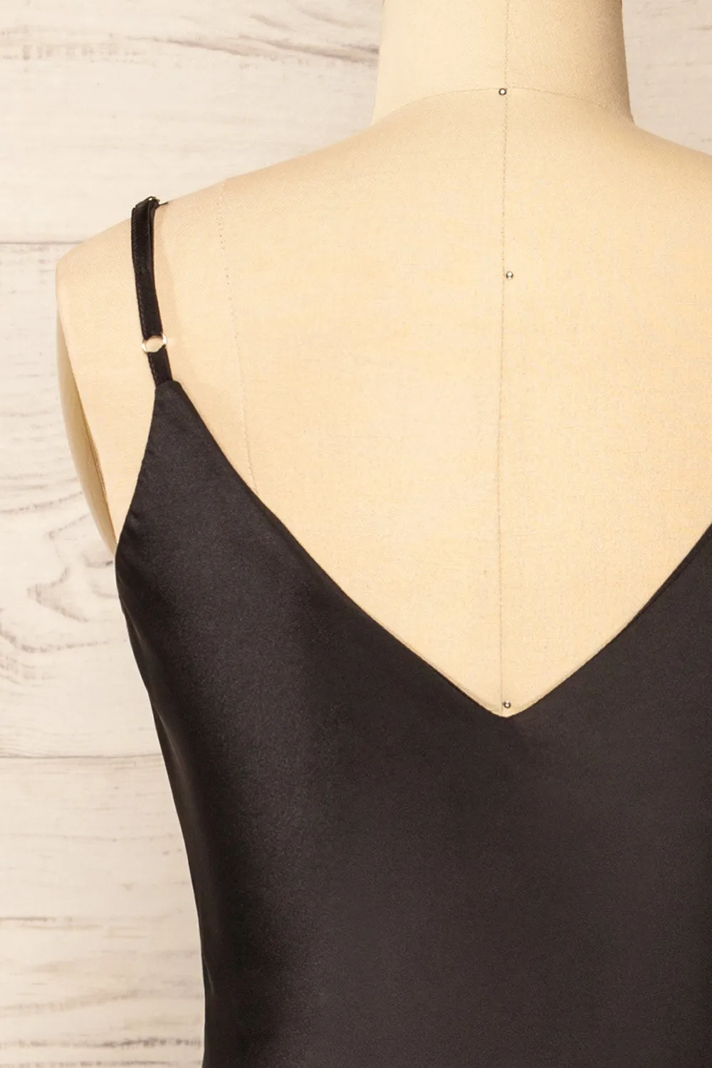 Myla | Short Black Satin Dress