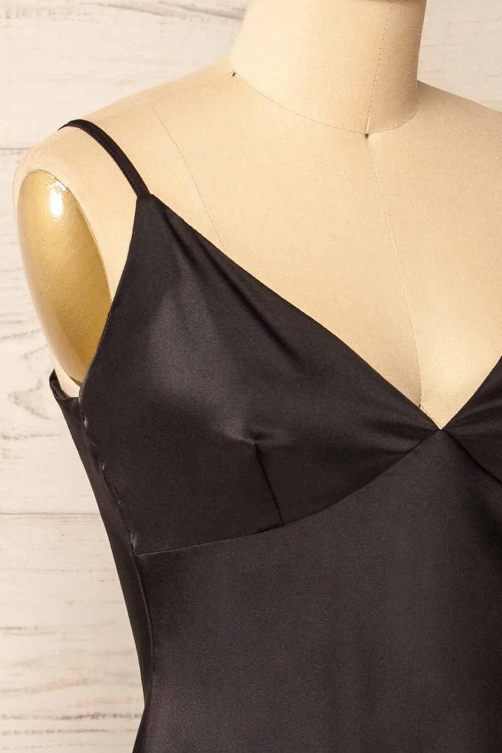 Myla | Short Black Satin Dress