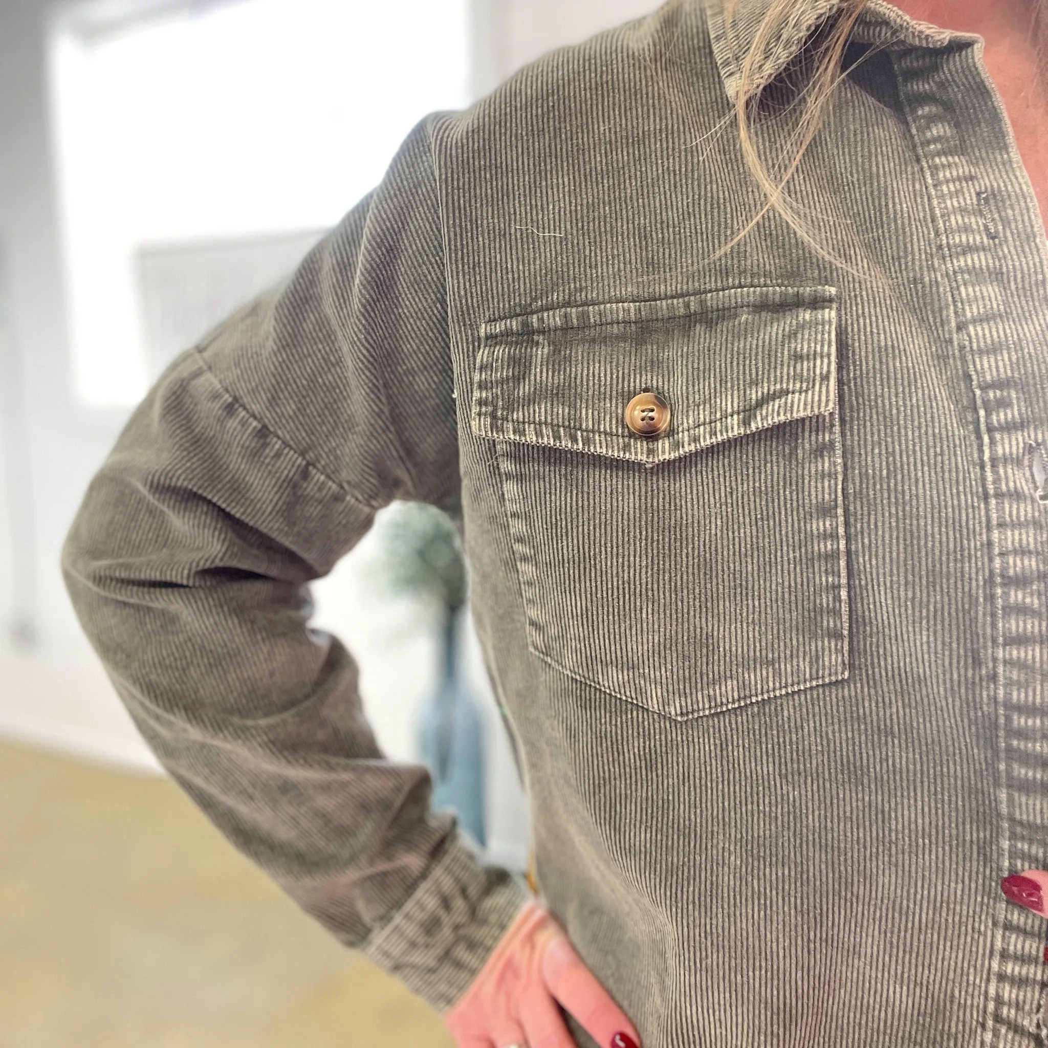 Olivia Mineral Washed Cordroy Shacket