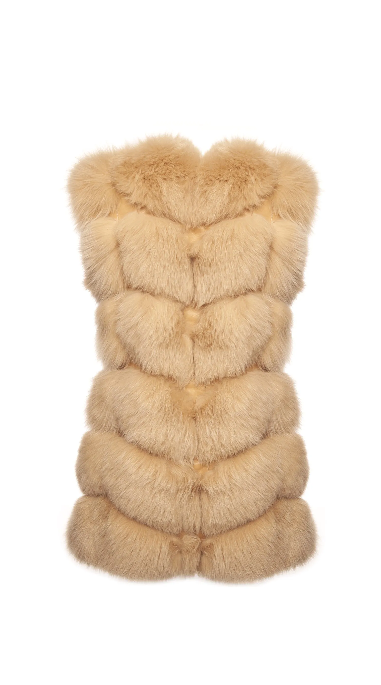 OUTLET Luxy Fox Fur Gilet - Vanilla