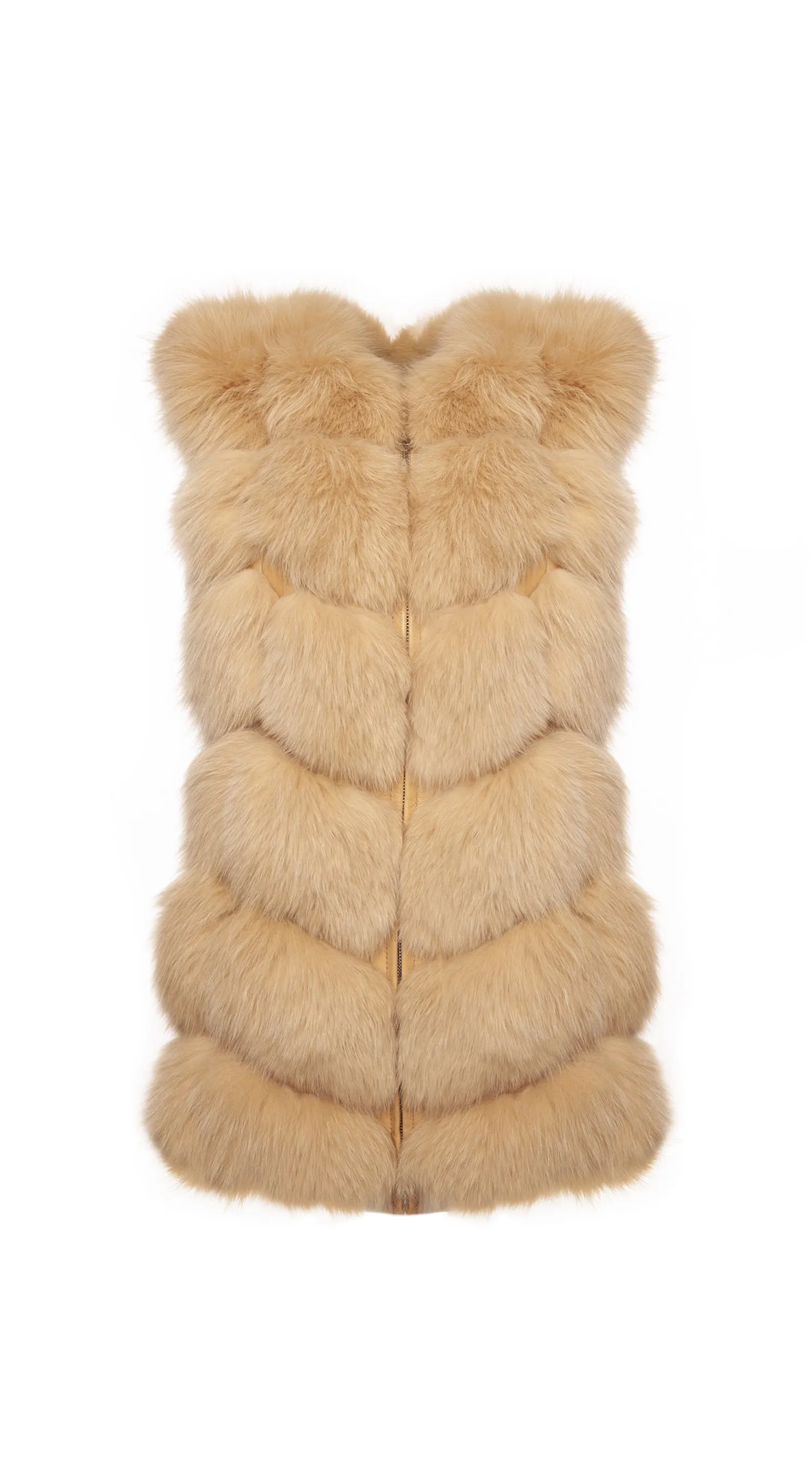 OUTLET Luxy Fox Fur Gilet - Vanilla