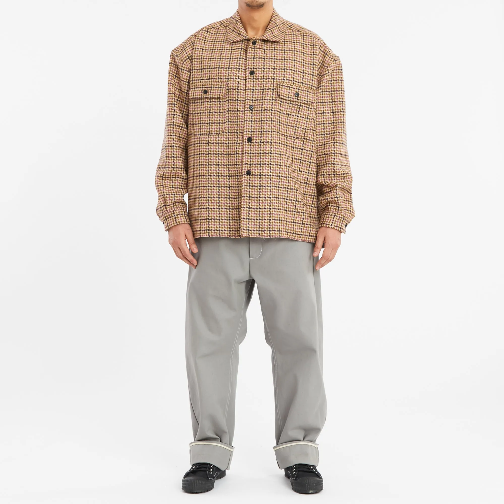 Park Shirt/Jacket - MOON Purple Plaid Tweed Wool