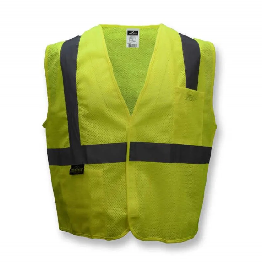 Radians SV2GM Economy Type R Class 2 Mesh Safety Vest, Hi-Vis Green, 1 Each