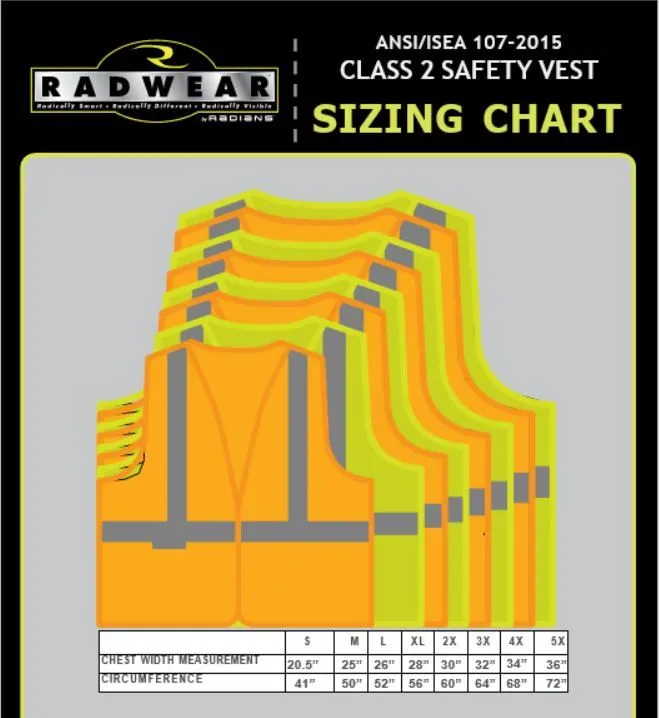 Radians SV2GM Economy Type R Class 2 Mesh Safety Vest, Hi-Vis Green, 1 Each