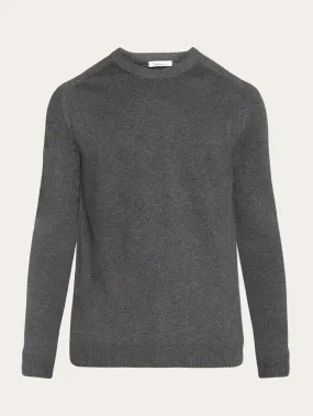 Regular merino knit crew neck - RWS - Dark Grey Melange