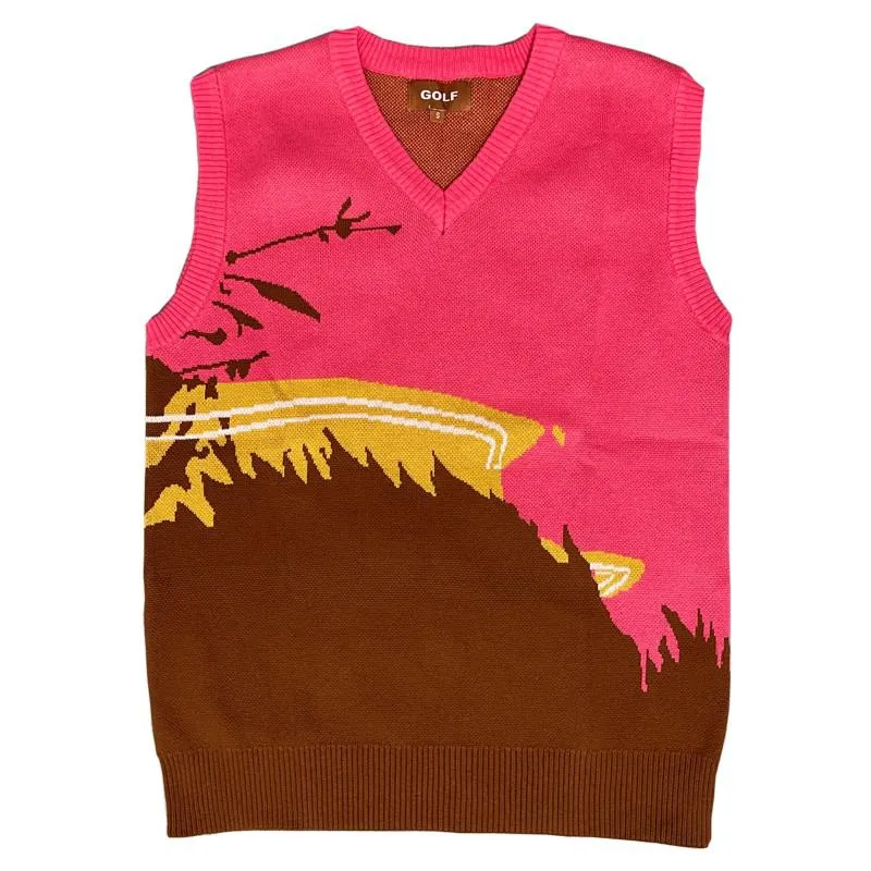 Riolio Luxury Golf Flower Le Fleur Tyler The Creator Men Sweater Vests Knit Casual Sweaters Vest Sleeveless High Drake