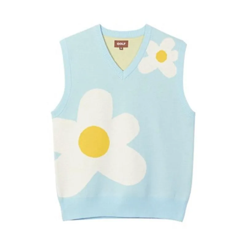 Riolio Luxury Golf Flower Le Fleur Tyler The Creator Men Sweater Vests Knit Casual Sweaters Vest Sleeveless High Drake