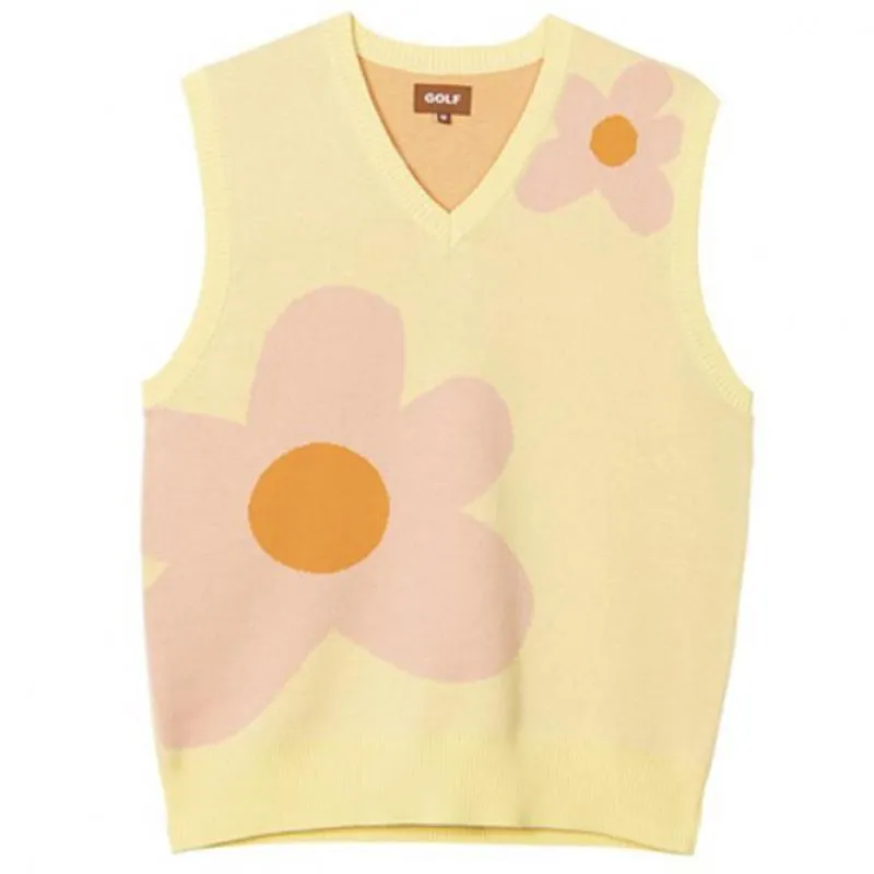 Riolio Luxury Golf Flower Le Fleur Tyler The Creator Men Sweater Vests Knit Casual Sweaters Vest Sleeveless High Drake