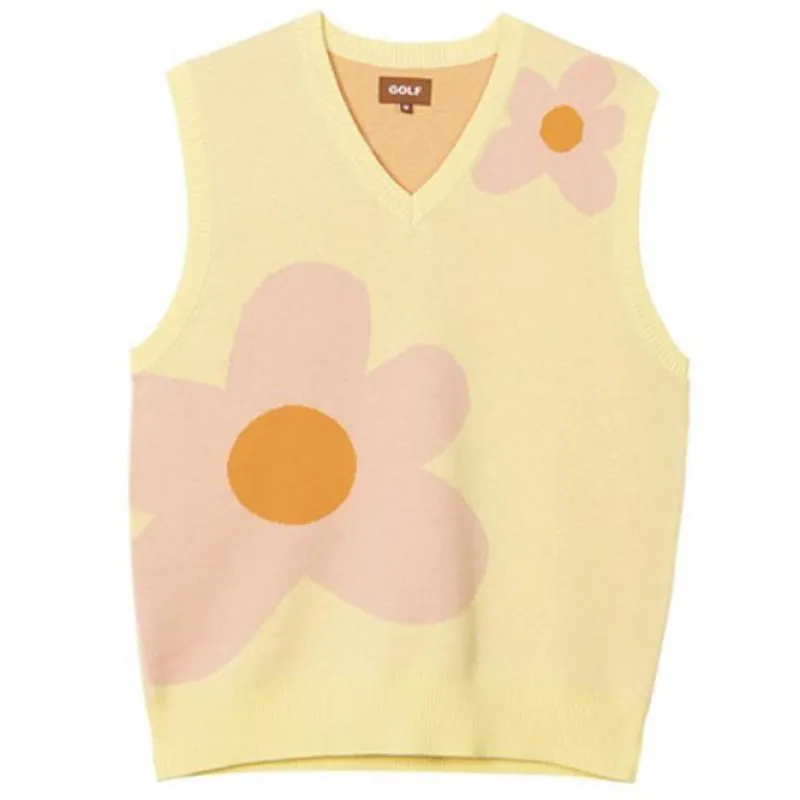 Riolio Luxury Golf Flower Le Fleur Tyler The Creator Men Sweater Vests Knit Casual Sweaters Vest Sleeveless High Drake