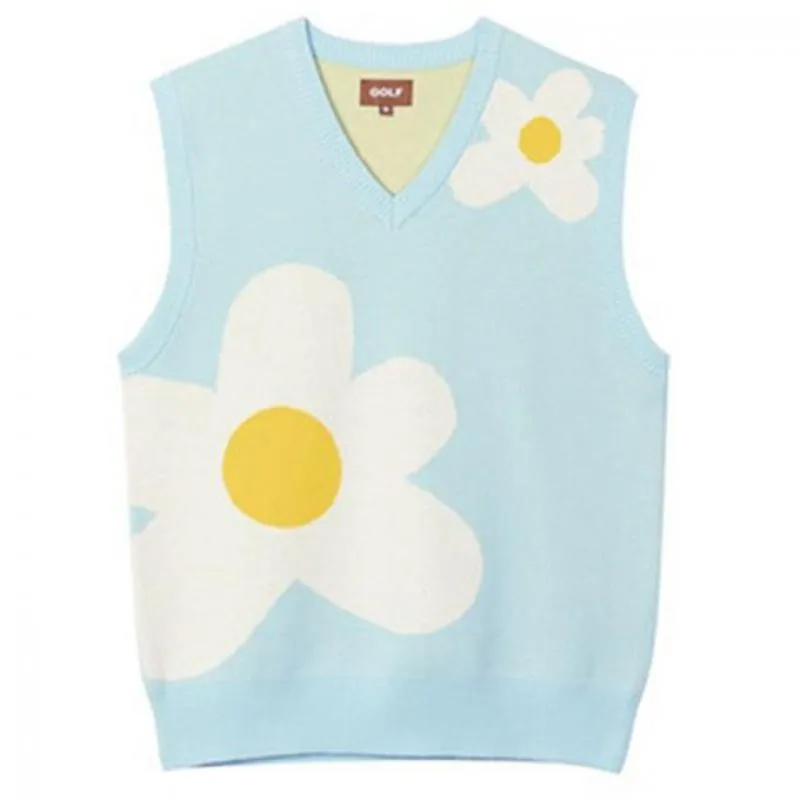 Riolio Luxury Golf Flower Le Fleur Tyler The Creator Men Sweater Vests Knit Casual Sweaters Vest Sleeveless High Drake