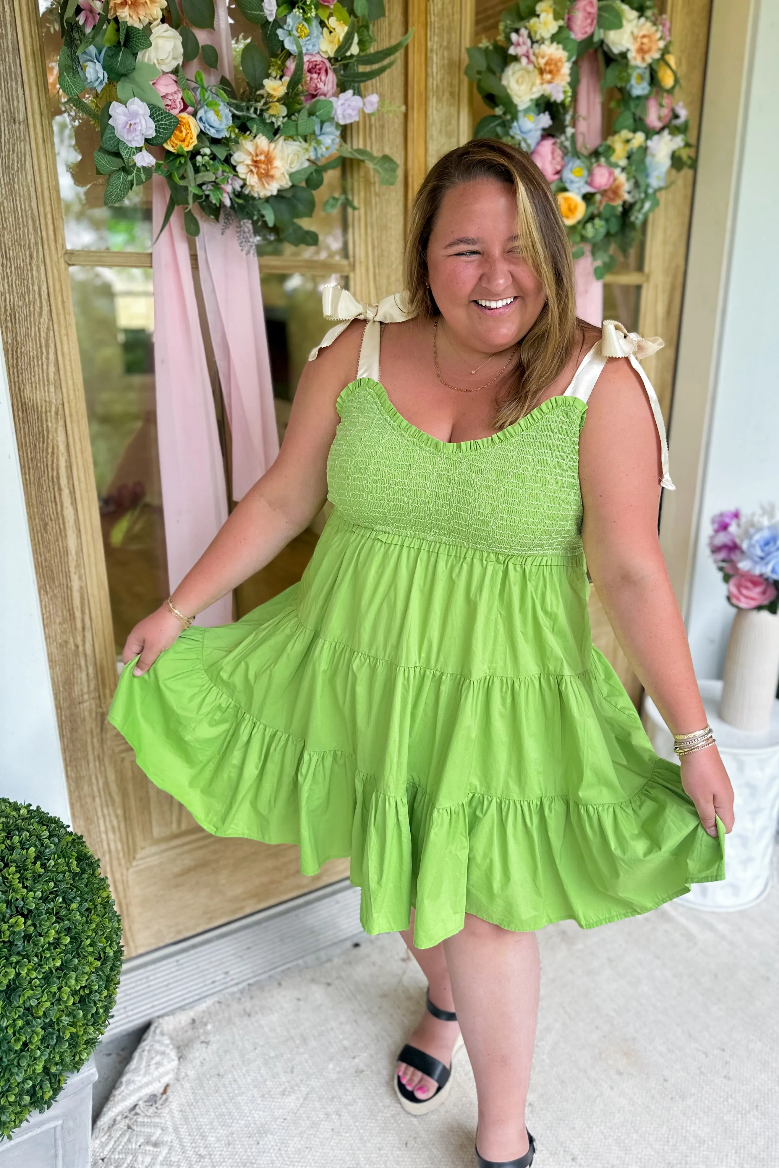 Rylan Sweatheart Neckline Tiered Babydoll Dress *FINAL SALE*