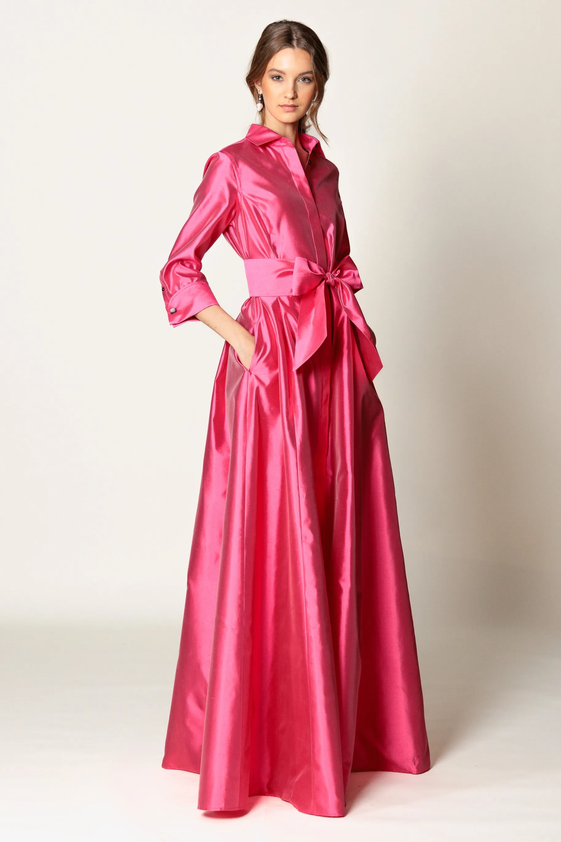 Shirtdress "KATE MAXI" / Luxury Silk Shantung
