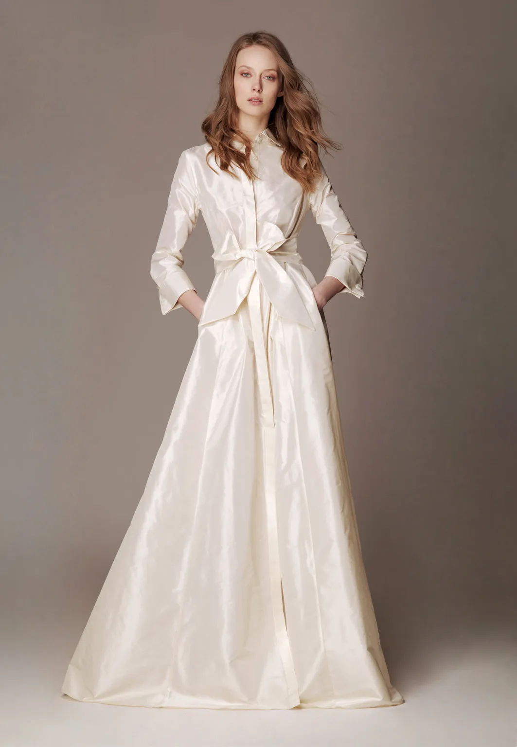 Shirtdress "KATE MAXI" / Luxury Silk Shantung