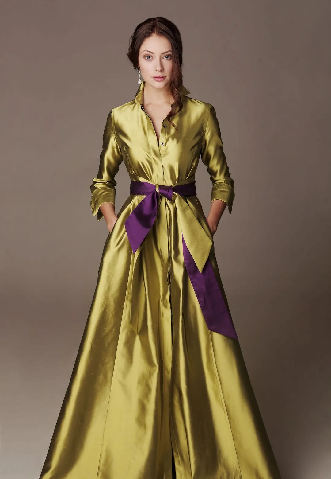 Shirtdress "KATE MAXI" / Luxury Silk Shantung