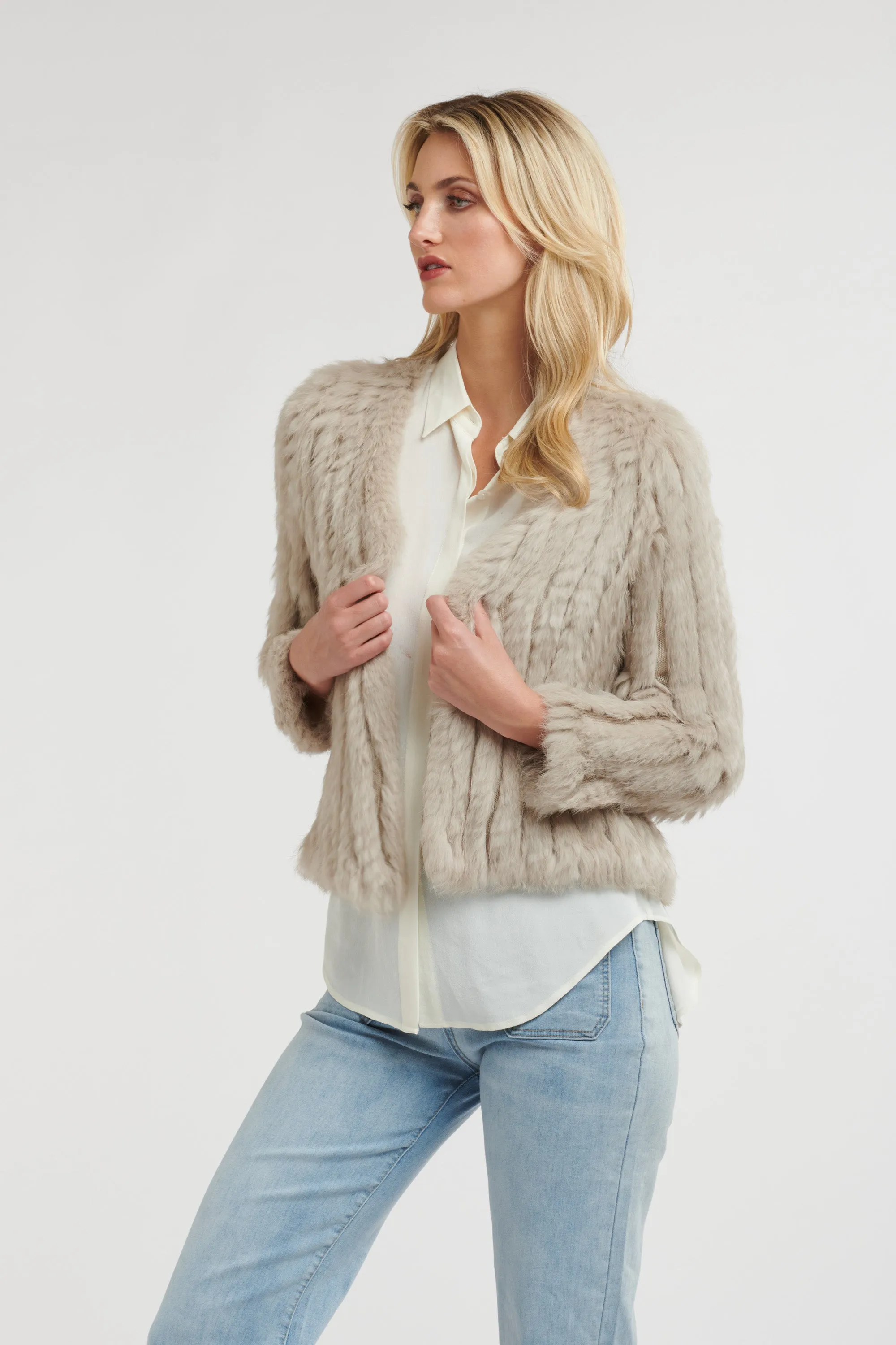 Short Fur Coat Stone