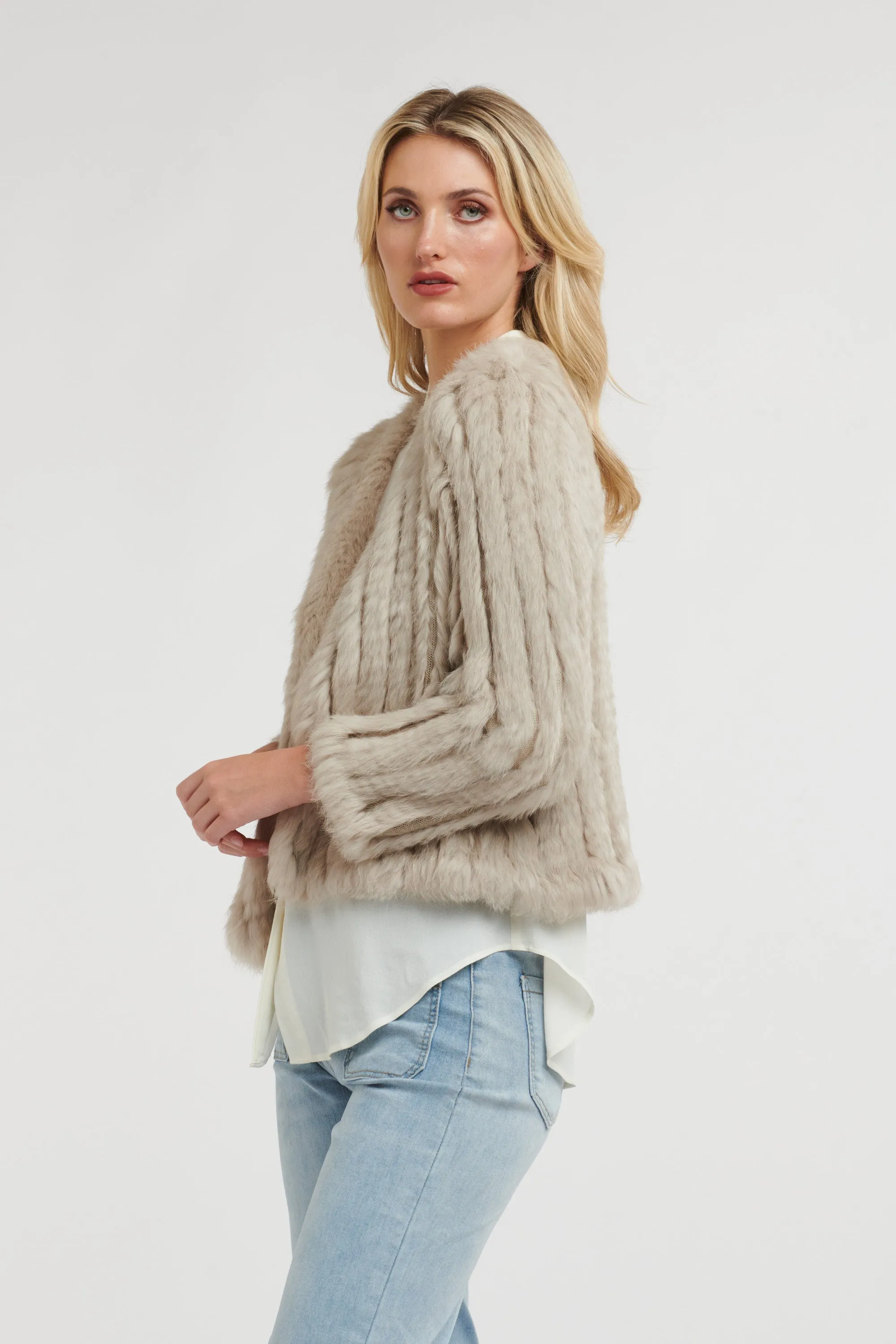 Short Fur Coat Stone