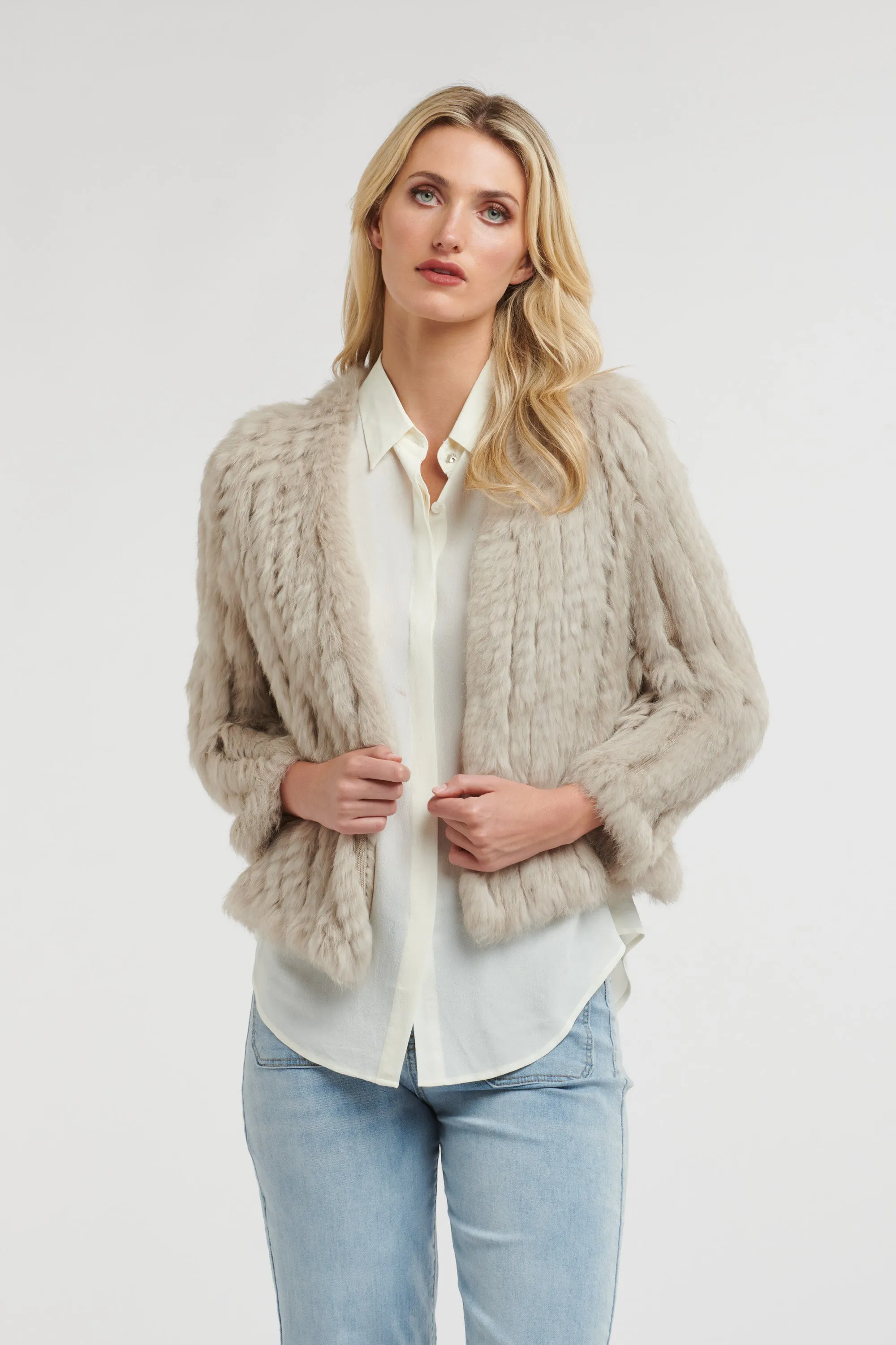 Short Fur Coat Stone