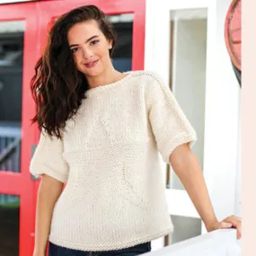 Short Sleeve Star Sweater Knitting Pattern (CRU1831)