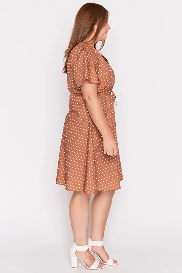 Siena Cotton Mocha Spot Dress