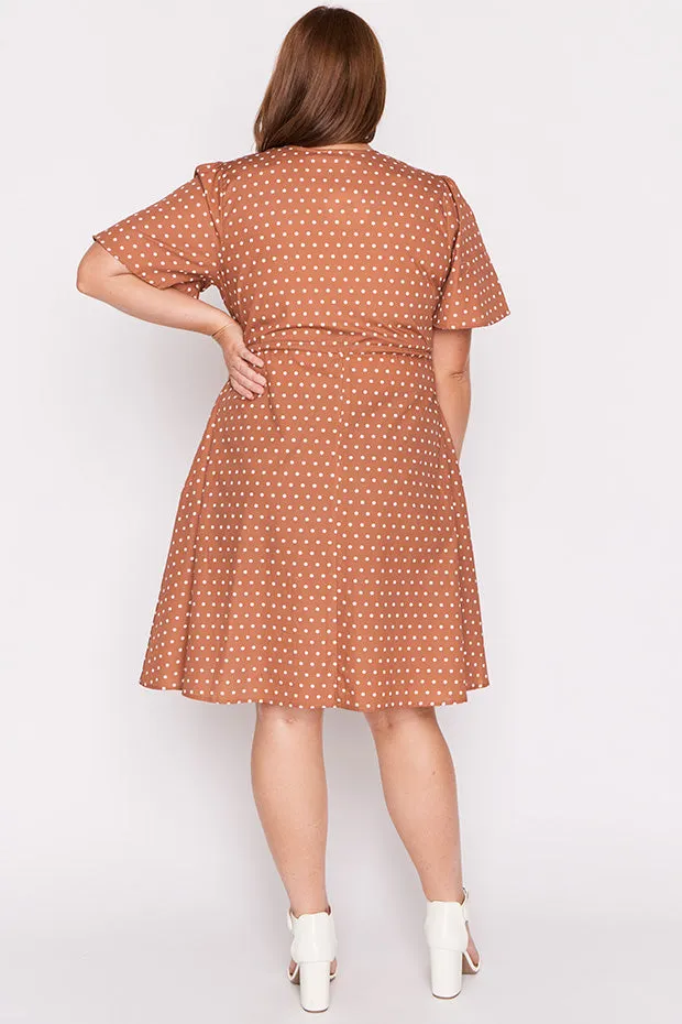 Siena Cotton Mocha Spot Dress