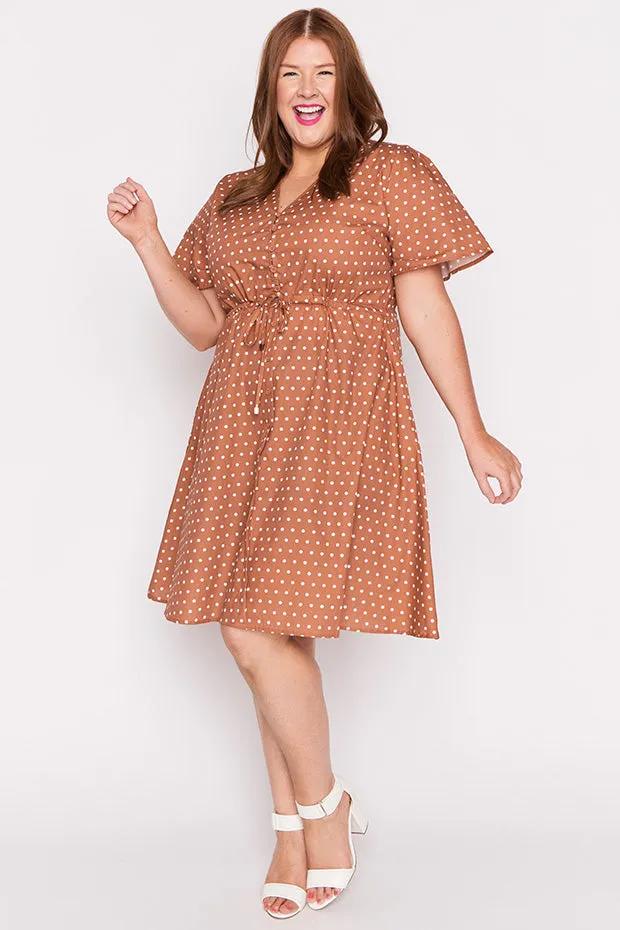 Siena Cotton Mocha Spot Dress