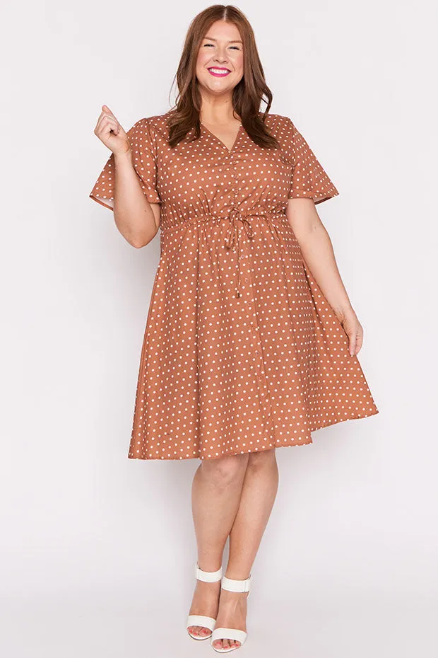 Siena Cotton Mocha Spot Dress