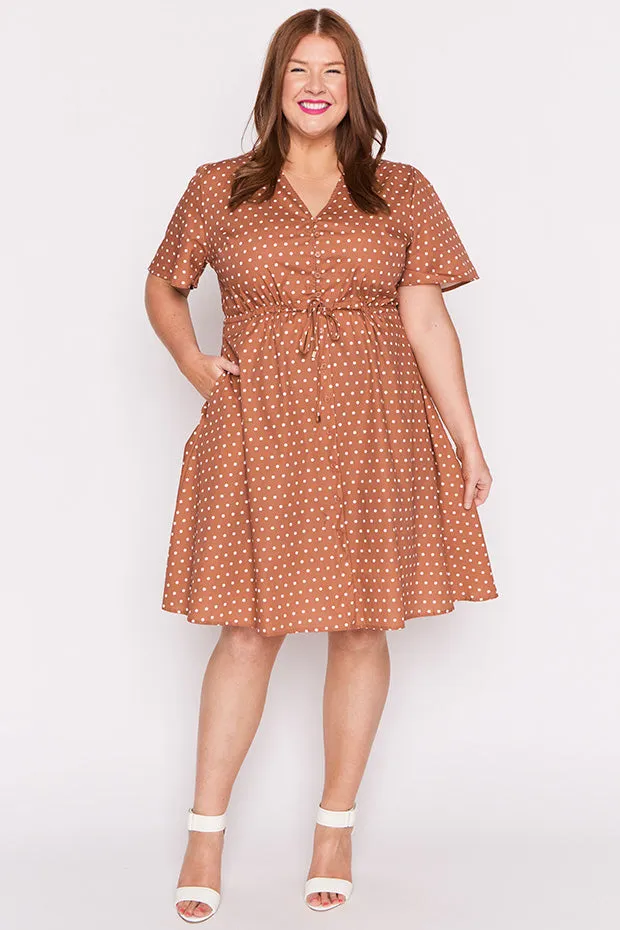 Siena Cotton Mocha Spot Dress