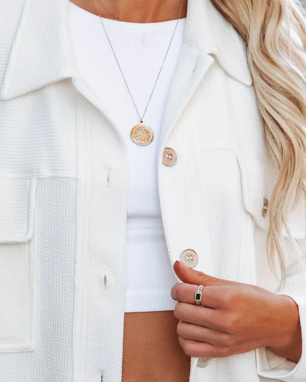 TastyHottie - Addyson Button Down Knit Shacket - Off White