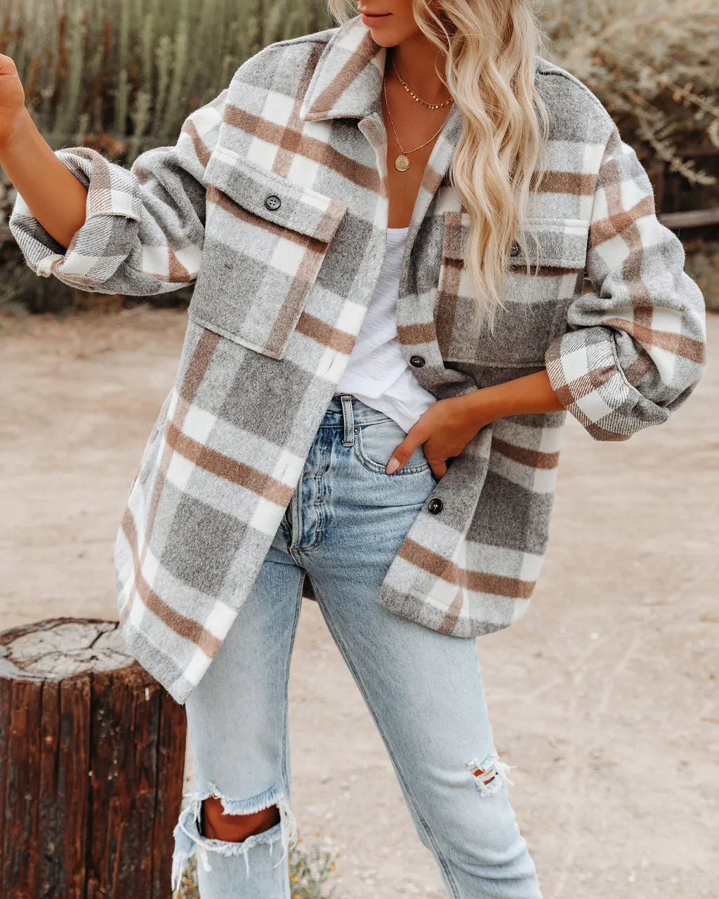 TastyHottie - Brinkley Plaid Wool Blend Shacket