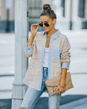 TastyHottie - Garvin Tweed Button Down Shacket - Beige