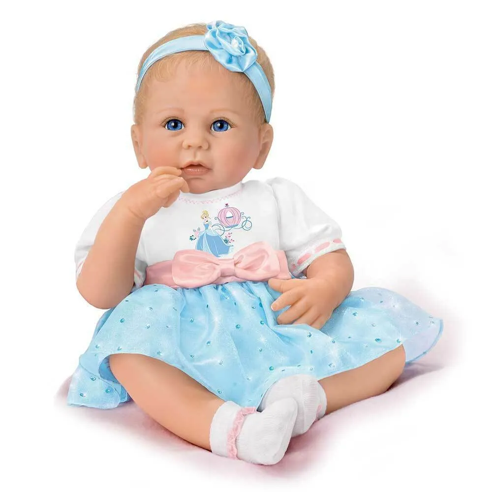 The Ashton - Drake Galleries Perfect Little Princess Lifelike So Truly Real® Baby Girl Doll in Disney Cinderella Outfit Weighted Fully Poseable with Soft RealTouch® Vinyl Skin by Linda Murray 17"-Inches