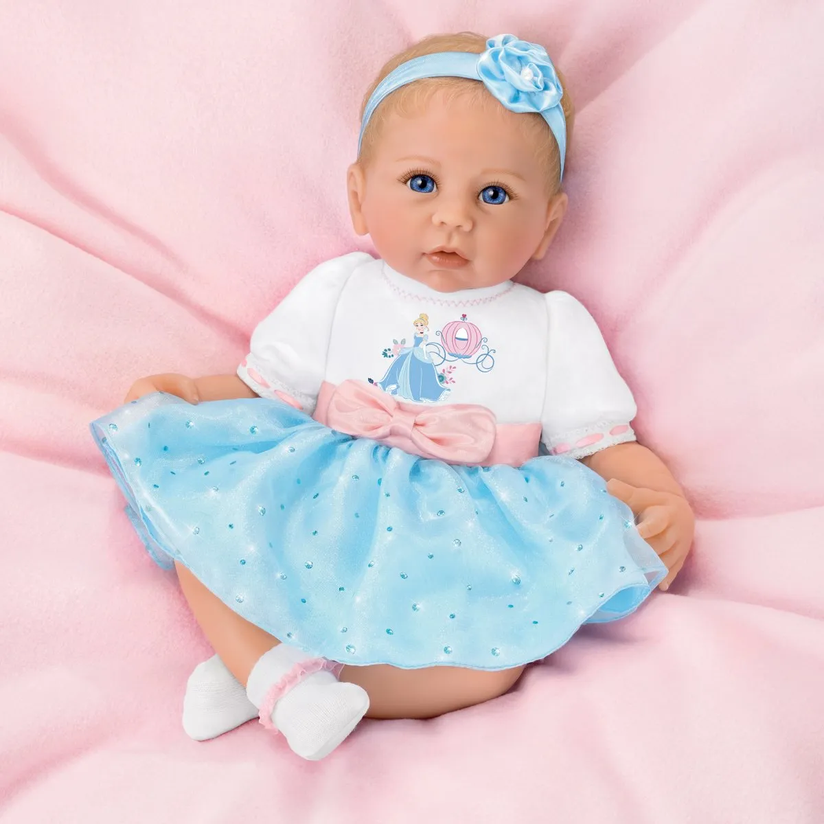 The Ashton - Drake Galleries Perfect Little Princess Lifelike So Truly Real® Baby Girl Doll in Disney Cinderella Outfit Weighted Fully Poseable with Soft RealTouch® Vinyl Skin by Linda Murray 17"-Inches