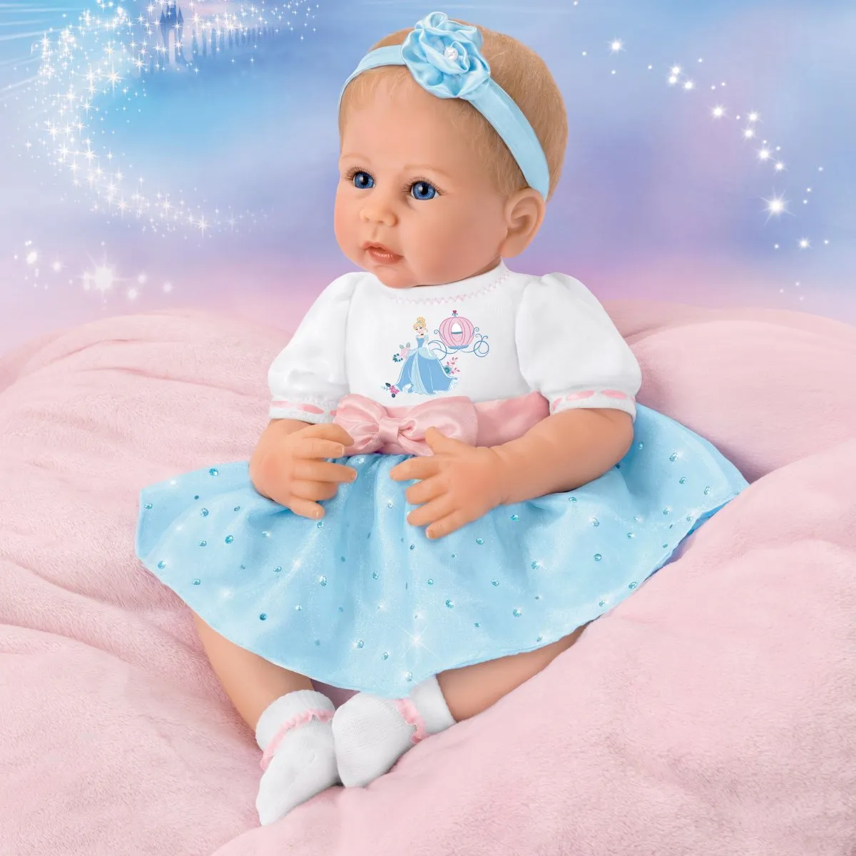 The Ashton - Drake Galleries Perfect Little Princess Lifelike So Truly Real® Baby Girl Doll in Disney Cinderella Outfit Weighted Fully Poseable with Soft RealTouch® Vinyl Skin by Linda Murray 17"-Inches
