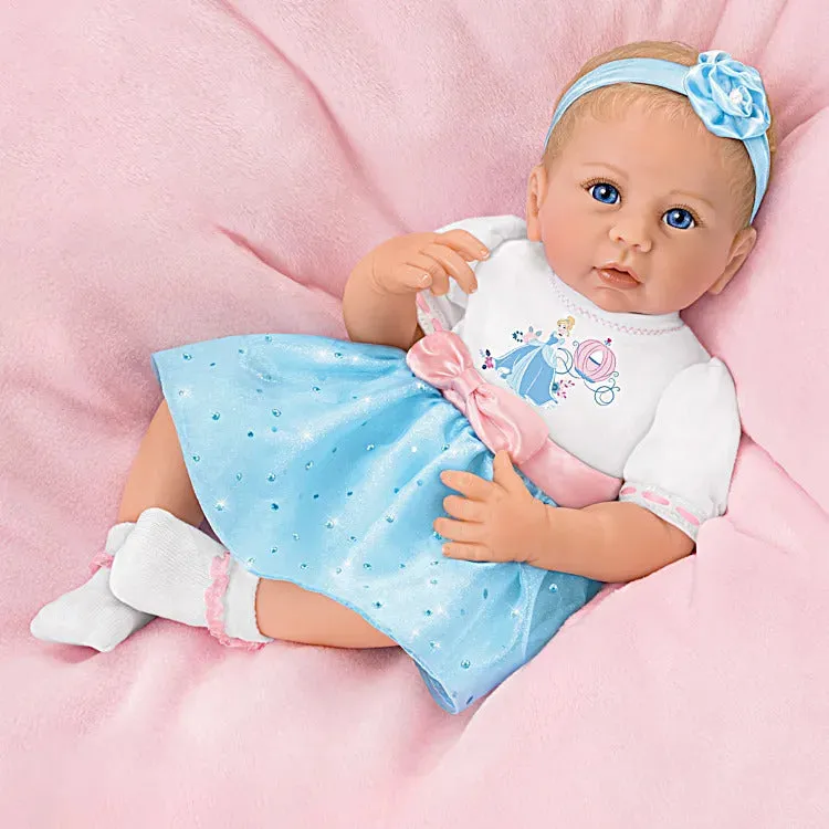 The Ashton - Drake Galleries Perfect Little Princess Lifelike So Truly Real® Baby Girl Doll in Disney Cinderella Outfit Weighted Fully Poseable with Soft RealTouch® Vinyl Skin by Linda Murray 17"-Inches