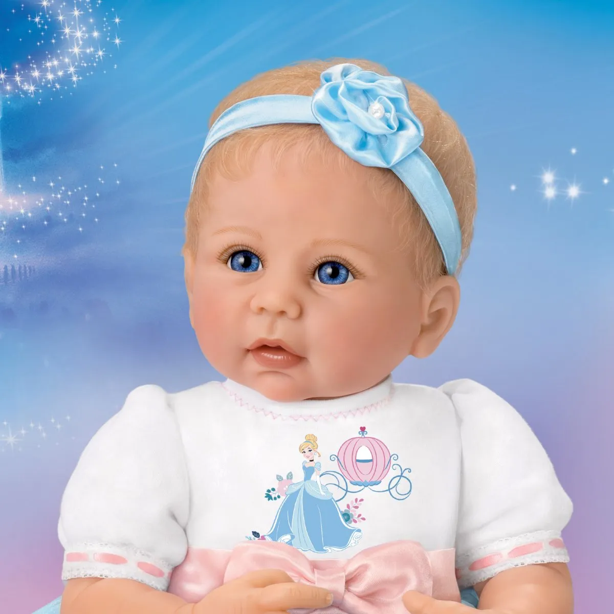 The Ashton - Drake Galleries Perfect Little Princess Lifelike So Truly Real® Baby Girl Doll in Disney Cinderella Outfit Weighted Fully Poseable with Soft RealTouch® Vinyl Skin by Linda Murray 17"-Inches
