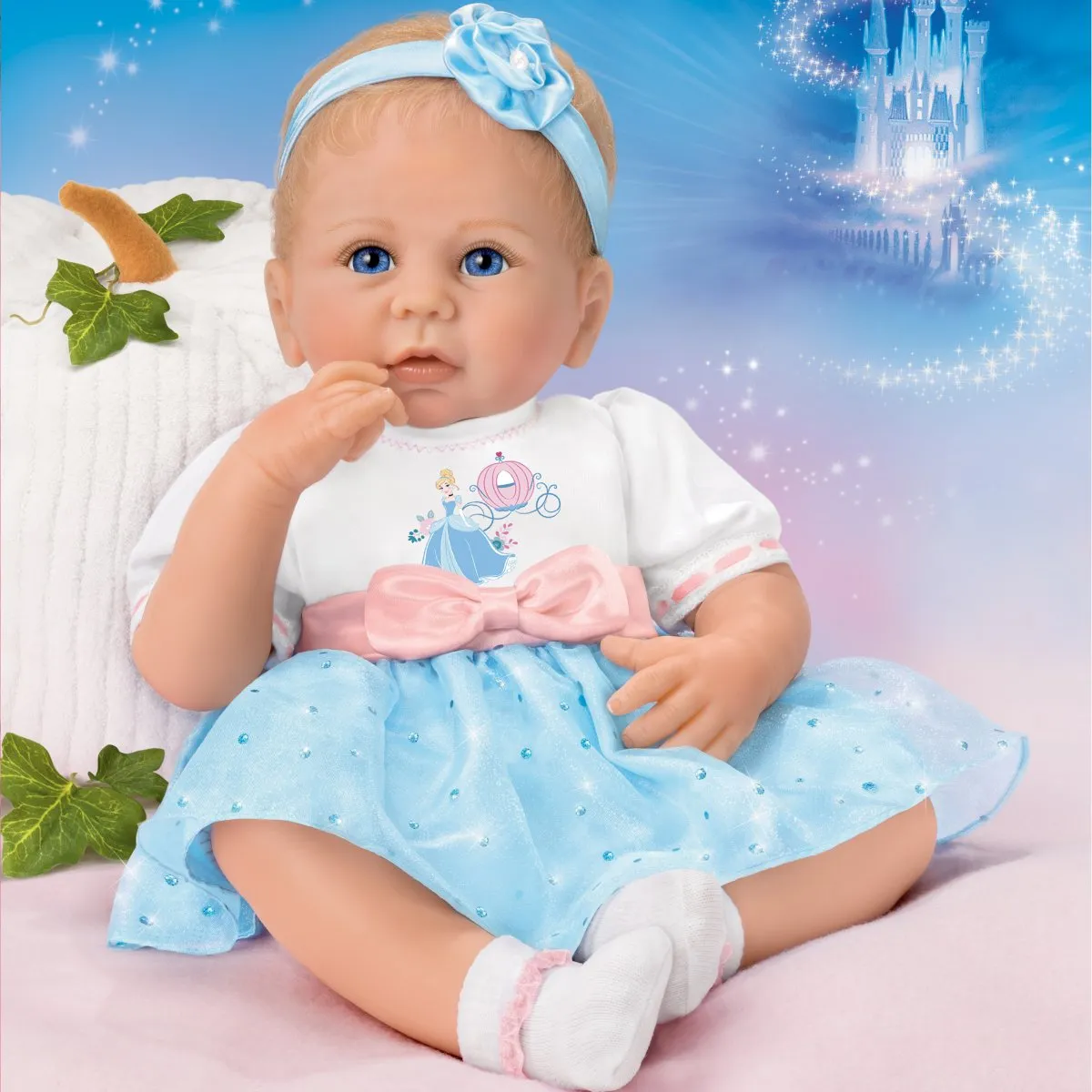 The Ashton - Drake Galleries Perfect Little Princess Lifelike So Truly Real® Baby Girl Doll in Disney Cinderella Outfit Weighted Fully Poseable with Soft RealTouch® Vinyl Skin by Linda Murray 17"-Inches
