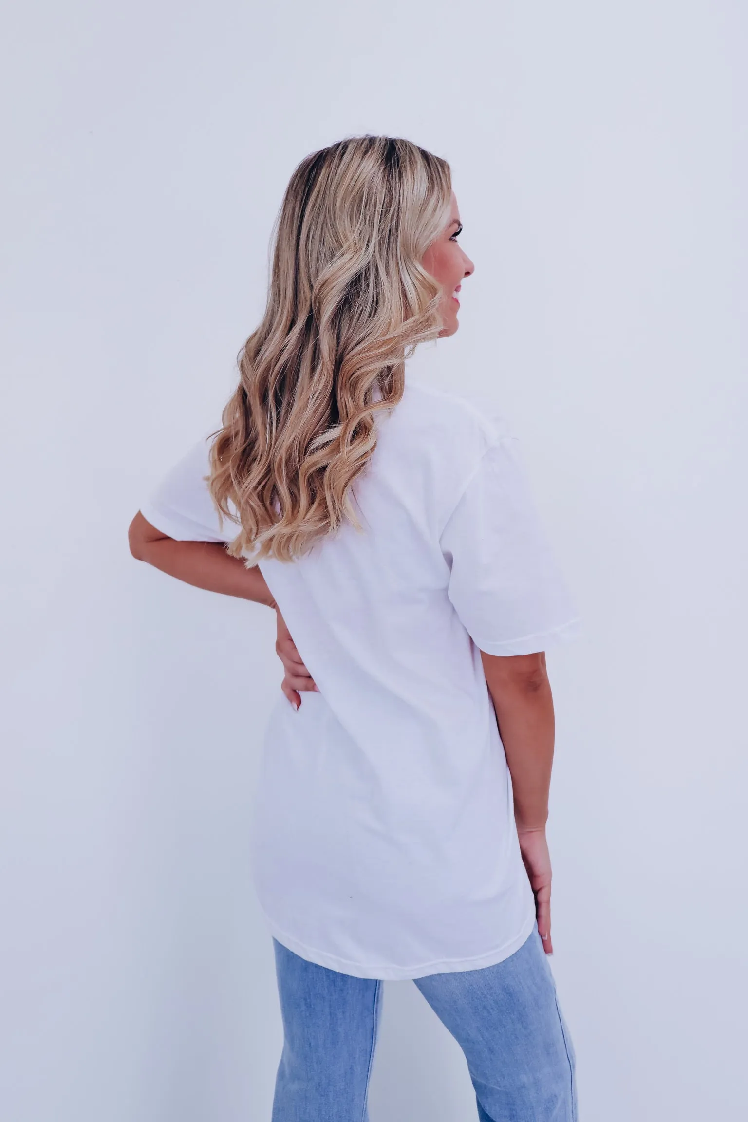 Trendy Tree Blingy Graphic Tee - White