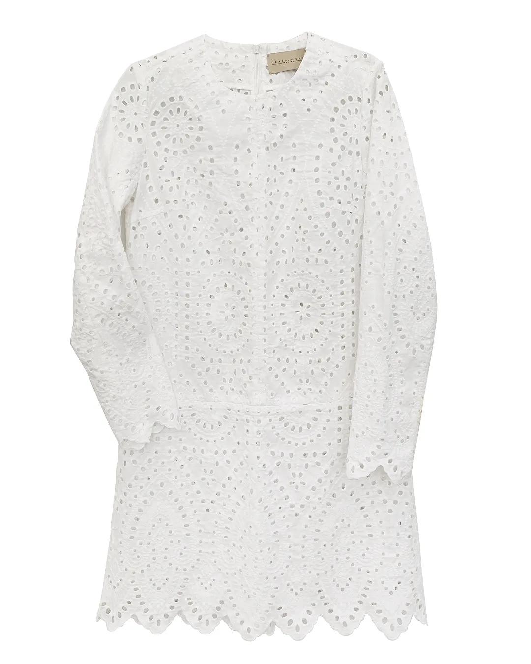 Twiggy Shift Dress in White Eyelet