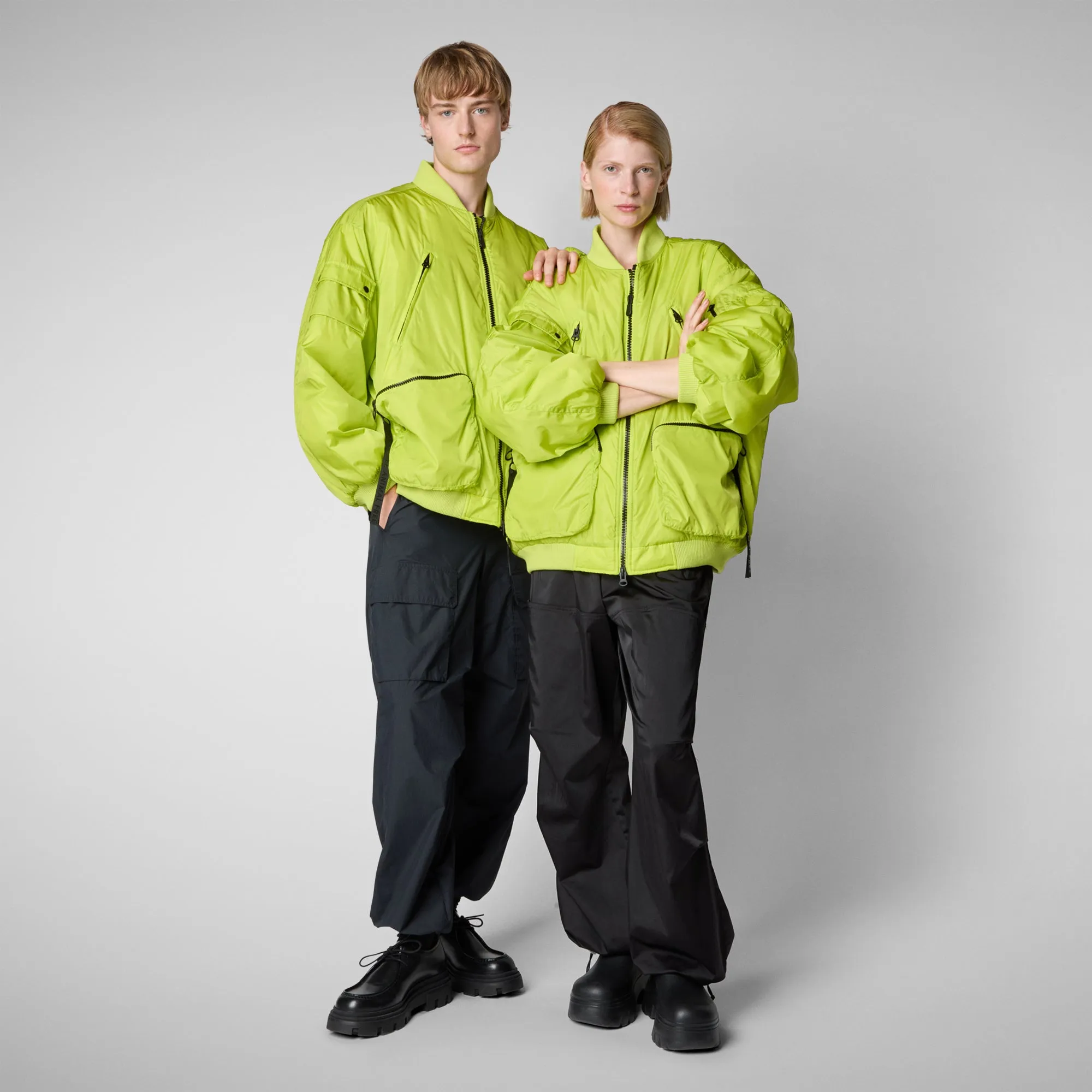 Unisex bomber jacket Usher in lichen green
